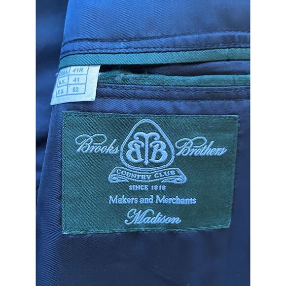 Brooks Brothers Blue Madison Loro Piana Blazer Sports Jacket Coat Mens Size 41R - Picture 5 of 10